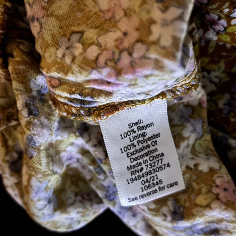 SO midi dress, prairie granny style. Retro.Size small, dainty florals, smocking - Picture 8 of 8